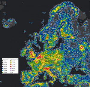 Zanieczyszczenie-swiatlem-w-Europie-2021